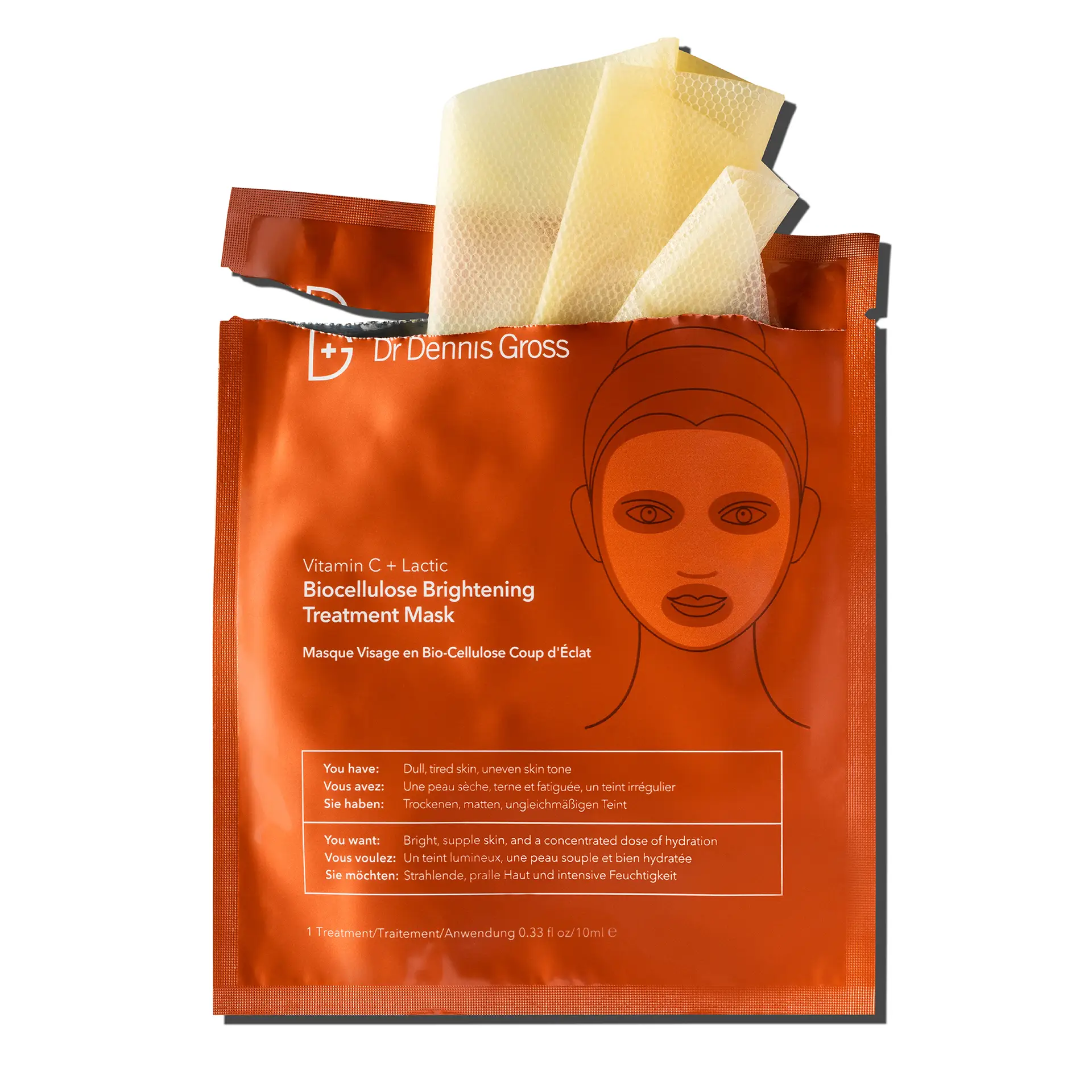 Dr Dennis Gross Vitamin C + Lactic Brightening Biocellulose Treatment Mask